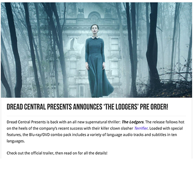 Dread Central Presents Announces ‘The Lodgers’ Pre Order!